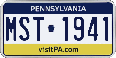 PA license plate MST1941