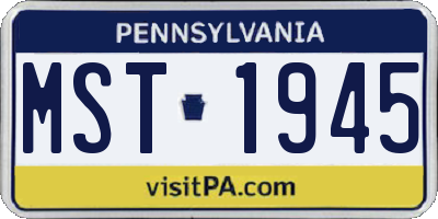 PA license plate MST1945