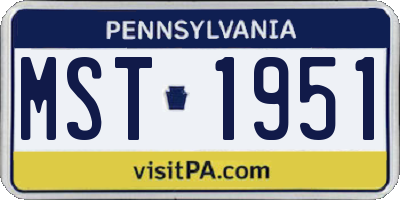 PA license plate MST1951