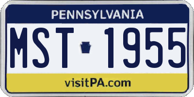 PA license plate MST1955