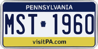 PA license plate MST1960