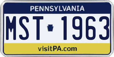 PA license plate MST1963