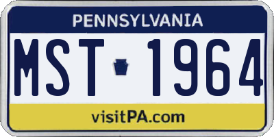 PA license plate MST1964