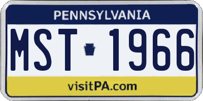 PA license plate MST1966