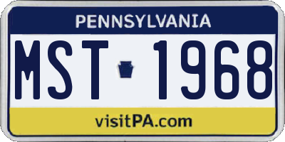 PA license plate MST1968