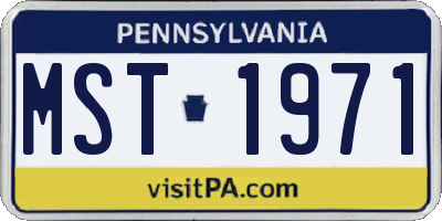 PA license plate MST1971