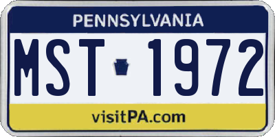 PA license plate MST1972