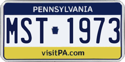 PA license plate MST1973