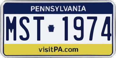 PA license plate MST1974