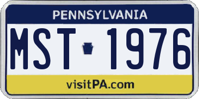 PA license plate MST1976