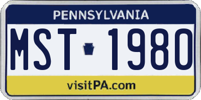PA license plate MST1980