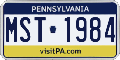 PA license plate MST1984