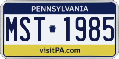 PA license plate MST1985