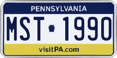 PA license plate MST1990