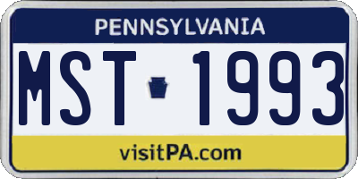 PA license plate MST1993