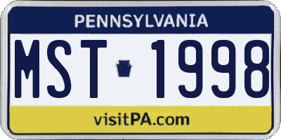 PA license plate MST1998