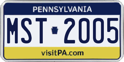 PA license plate MST2005