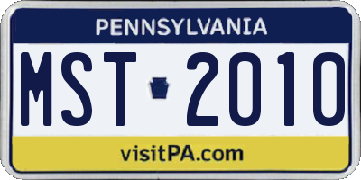 PA license plate MST2010