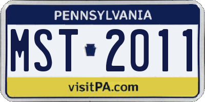 PA license plate MST2011