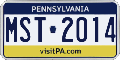 PA license plate MST2014