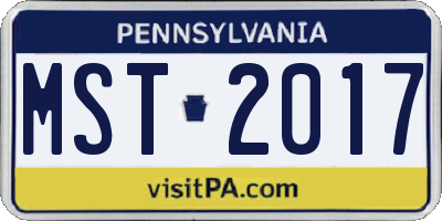 PA license plate MST2017