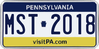 PA license plate MST2018