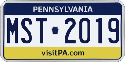 PA license plate MST2019