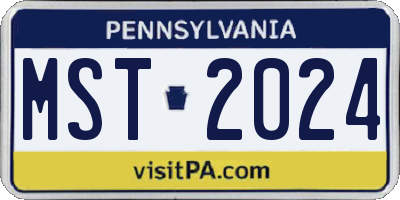 PA license plate MST2024