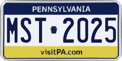 PA license plate MST2025