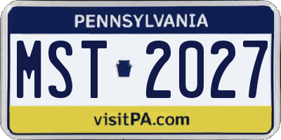 PA license plate MST2027