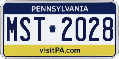 PA license plate MST2028