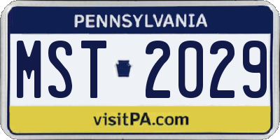 PA license plate MST2029