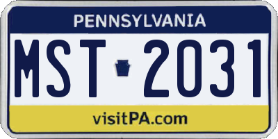 PA license plate MST2031