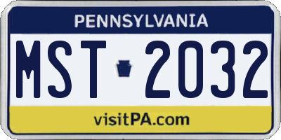 PA license plate MST2032