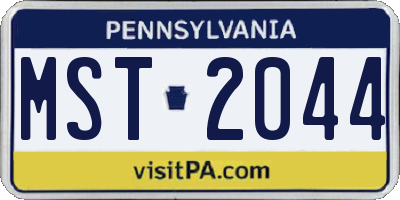PA license plate MST2044