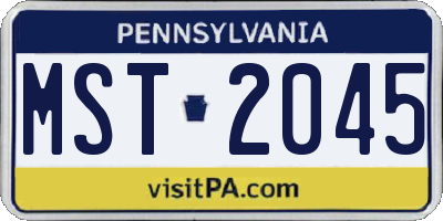 PA license plate MST2045
