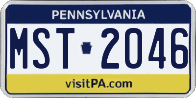 PA license plate MST2046