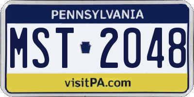 PA license plate MST2048