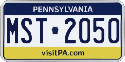 PA license plate MST2050