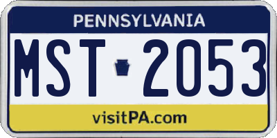 PA license plate MST2053