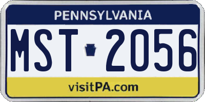 PA license plate MST2056