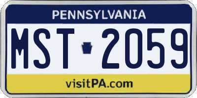 PA license plate MST2059