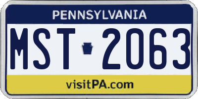 PA license plate MST2063
