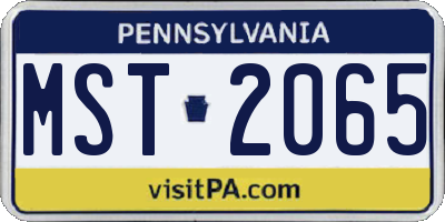 PA license plate MST2065