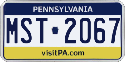 PA license plate MST2067