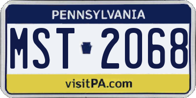 PA license plate MST2068
