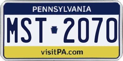 PA license plate MST2070