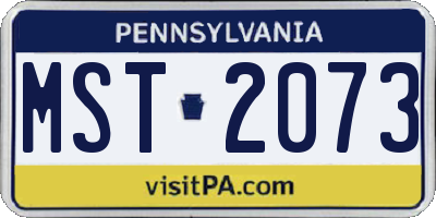 PA license plate MST2073