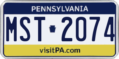 PA license plate MST2074