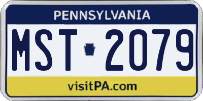 PA license plate MST2079